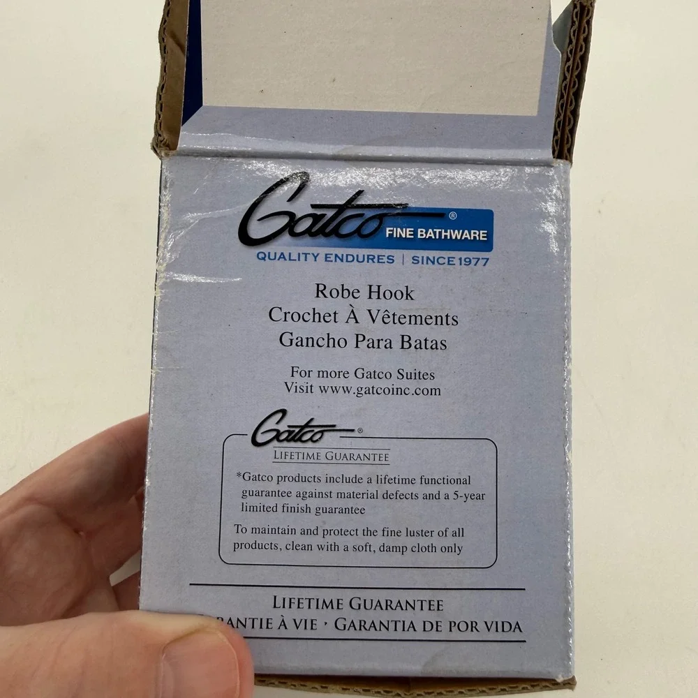 Gatco Latitude II Double Robe Hook Satin Nickel Finish 4295A New in Box
